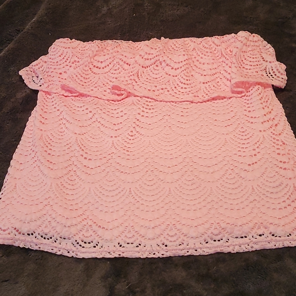 Lilly pulitzer halter strapless top pink large
